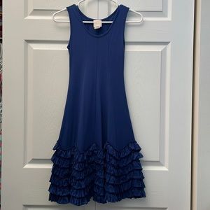 LEMON LOVES LIME Blue Ruffle Tank Dress